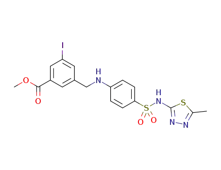 methyl 3-iodo-5-((4-(N-(5-methyl-1,3,4-thiadiazol-2-yl)sulfamoyl)phenylamino)-methyl)benzoate