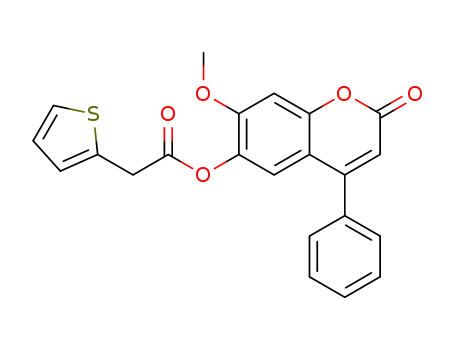 7-methoxy-2-oxo-4-phenyl-2H-chromen-6-yl 2-(thiophen-2-yl)acetate