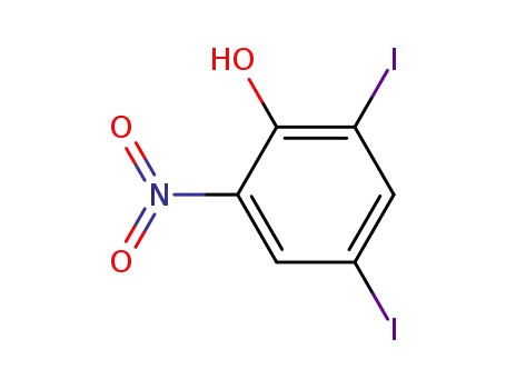 Molecular Structure of 20294-48-8 (Phenol, 2,4-diiodo-6-nitro-)