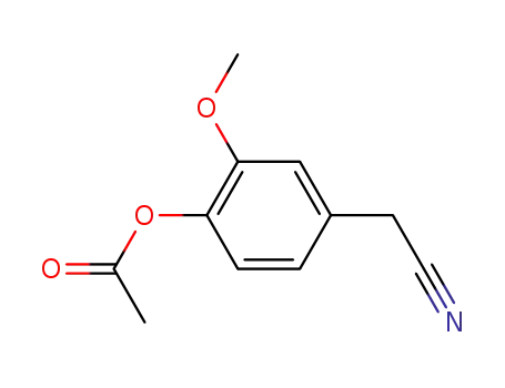 Molecular Structure of 5438-51-7 ([4-(cyanomethyl)-2-methoxy-phenyl] acetate)