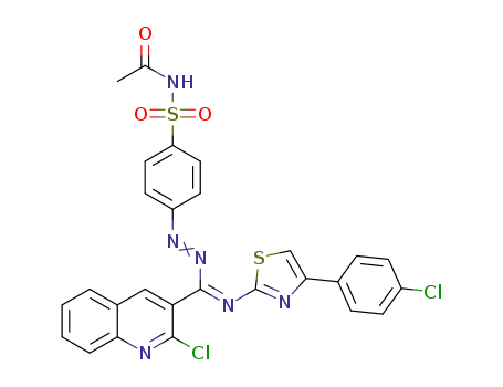 N-[4-{((Z)-(4-(4-chlorophenyl)thiazol-2-ylimino)(2-chloroquinolin-3-yl)methyl)diazenyl}phenylsulfonyl]acetamide