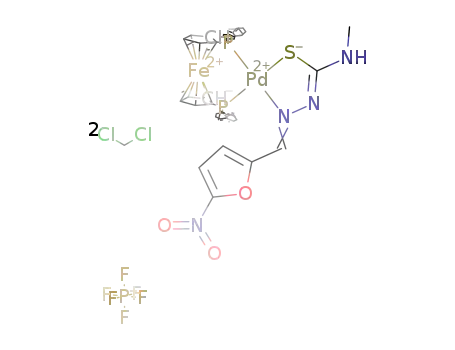 [palladium(II)(1,1’-bis(diphenylphosphino)ferrocene)(5-nitrofuryl-N-methylthiosemicarbazonato)](hexafluorophosphate) dichloromethane disolvate