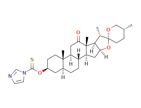 O-((2aS,4S,5'R,6aS,6bS,8aS,8bR,9S,10R,11aS,12aS,12bR)-5',6a,8a,9-tetramethyl-8-oxodocosahydrospiro[naphtho[2',1':4,5]indeno[2,1-b]furan-10,2'-pyran]-4-yl)-1H-imidazole-1-carbothioate
