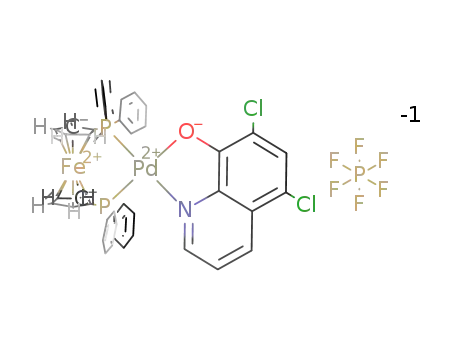 [PdII(5,7-dichloro-8-quinolinolynate)(1,1’-bis(diphenylphosphino)ferrocene)](PF6)