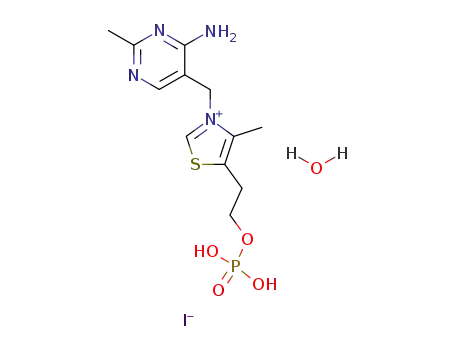 3-(4-amino-2-methyl-pyrimidin-5-ylmethyl)-4-methyl-5-(2-phosphonooxy-ethyl)-thiazolium; iodide