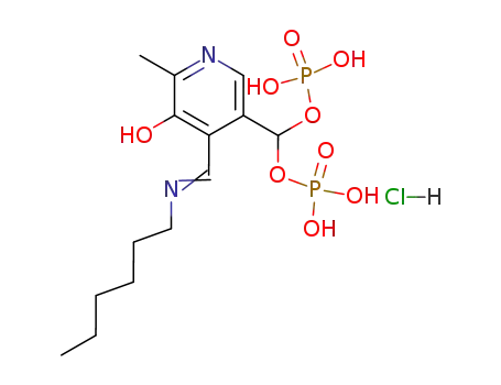 Phosphoric acid mono-({4-[(Z)-hexyliminomethyl]-5-hydroxy-6-methyl-pyridin-3-yl}-phosphonooxy-methyl) ester; hydrochloride