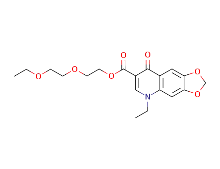 Molecular Structure of 113485-69-1 (1,3-Dioxolo[4,5-g]quinoline-7-carboxylic acid,
5-ethyl-5,8-dihydro-8-oxo-, 2-(2-ethoxyethoxy)ethyl ester)