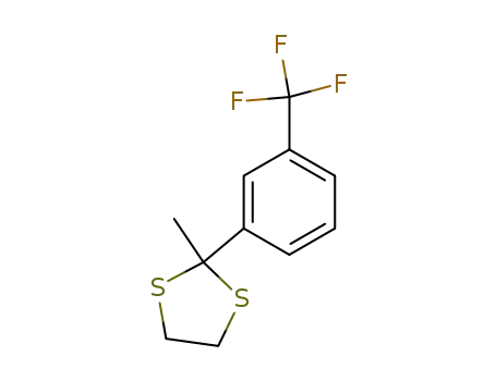 Molecular Structure of 139214-45-2 (1,3-Dithiolane, 2-methyl-2-[3-(trifluoromethyl)phenyl]-)