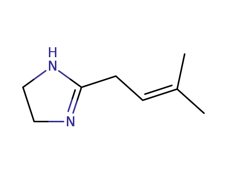 Molecular Structure of 87703-38-6 (1H-Imidazole, 4,5-dihydro-2-(3-methyl-2-butenyl)-)