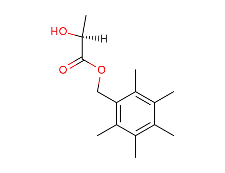 Molecular Structure of 140387-57-1 (Propanoic acid, 2-hydroxy-, (pentamethylphenyl)methyl ester, (S)-)