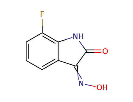 Molecular Structure of 143884-84-8 (7-FLUORO-3-(HYDROXYIMINO)INDOLIN-2-ONE)