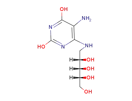 Molecular Structure of 17014-74-3 (5-amino-6-ribitylamino-2,4-(1H,3H)pyrimidinedione)