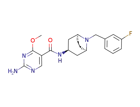 2-Amino-4-methoxy-pyrimidine-5-carboxylic acid [(1R,3S,5S)-8-(3-fluoro-benzyl)-8-aza-bicyclo[3.2.1]oct-3-yl]-amide