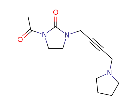 Molecular Structure of 142237-98-7 (2-Imidazolidinone, 1-acetyl-3-[4-(1-pyrrolidinyl)-2-butynyl]-)