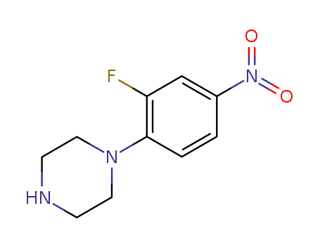 Molecular Structure of 154590-33-7 (1-(2-Fluoro-4-nitrophenyl)piperazine)
