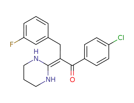 1-(4'-chloro-phenyl)-3-(3'-fluoro-phenyl)-2-(tetrahydropyrimidin-2'-ylidene)-propan-1-one
