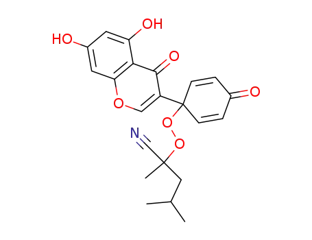 2-[1-(5,7-dihydroxy-4-oxo-4H-chromen-3-yl)-4-oxo-cyclohexa-2,5-dienylperoxy]-2,4-dimethyl-pentanenitrile