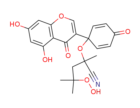 2-[1-(5,7-dihydroxy-4-oxo-4H-chromen-3-yl)-4-oxo-cyclohexa-2,5-dienyloxy]-4-hydroperoxy-2,4-dimethyl-pentanenitrile