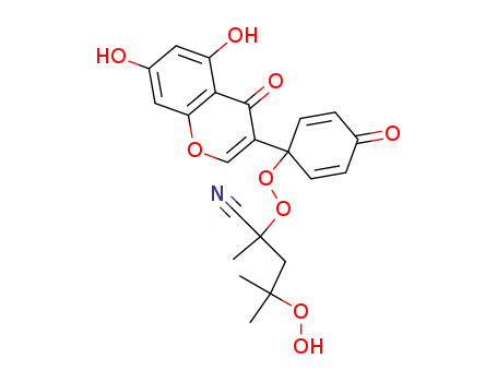 2-[1-(5,7-dihydroxy-4-oxo-4H-chromen-3-yl)-4-oxo-cyclohexa-2,5-dienylperoxy]-4-hydroperoxy-2,4-dimethyl-pentanenitrile