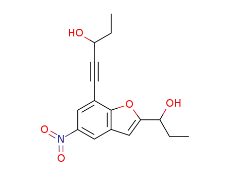 1-[2-(1-hydroxy-propyl)-5-nitro-benzofuran-7-yl]-pent-1-yn-3-ol