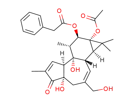 Phenyl-acetic acid (1aR,1bS,4aS,7aS,7bS,8R,9R,9aS)-9a-acetoxy-4a,7b-dihydroxy-3-hydroxymethyl-1,1,6,8-tetramethyl-5-oxo-1a,1b,4,4a,5,7a,7b,8,9,9a-decahydro-1H-cyclopropa[3,4]benzo[1,2-e]azulen-9-yl ester