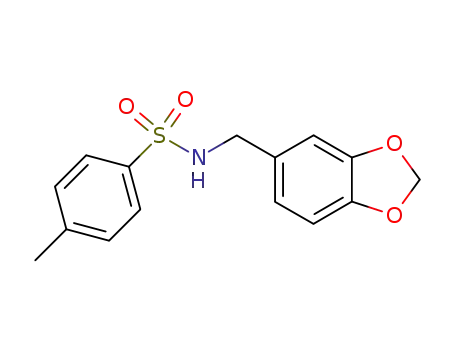 Molecular Structure of 22102-40-5 (Benzenesulfonamide, N-(1,3-benzodioxol-5-ylmethyl)-4-methyl-)