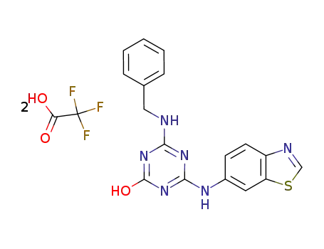 4-(benzothiazol-6-ylamino)-6-(benzylamino)-[1,3,5]triazin-2-ol ditrifluoroacetate