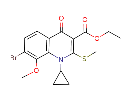 ethyl 7-bromo-1-cyclopropyl-8-methoxy-2-methylsulfanyl-4-oxo-1,4-dihydroquinoline-3-carboxylate