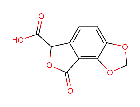 Molecular Structure of 64395-07-9 (8-oxo-6,8-dihydrofuro[3,4-e][1,3]benzodioxole-6-carboxylic acid)