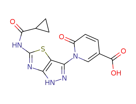 1-[5-(cyclopropanecarbonyl-amino)-1H-pyrazolo[3,4-d]thiazol-3-yl]-6-oxo-1,6-dihydro-pyridine-3-carboxylic acid
