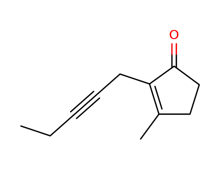 Molecular Structure of 7051-37-8 (2-Cyclopenten-1-one, 3-methyl-2-(2-pentynyl)-)