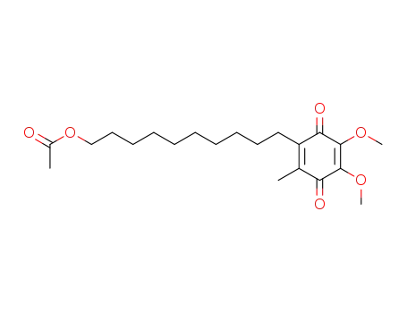 Molecular Structure of 58186-28-0 (2,5-Cyclohexadiene-1,4-dione,
2-[10-(acetyloxy)decyl]-5,6-dimethoxy-3-methyl-)