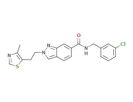 N-(3-Chlorobenzyl)-2-[2-(4-methyl-1,3-thiazol-5-yl)ethyl]-2H-indazole-6-carboxamide