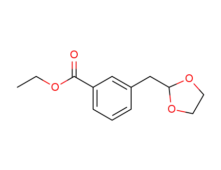 Molecular Structure of 898776-72-2 (ETHYL 3-(1,3-DIOXOLAN-2-YLMETHYL)BENZOATE)