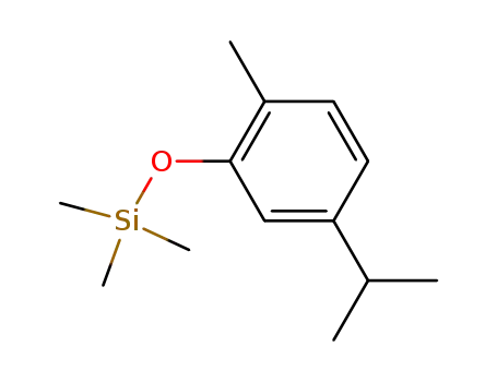Molecular Structure of 66760-13-2 (Silane, trimethyl[2-methyl-5-(1-methylethyl)phenoxy]-)