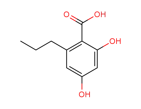 Molecular Structure of 4707-50-0 (2,4-Dihydroxy-6-propylbenzoic acid)