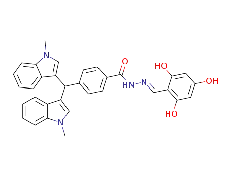 (E)-4-(bis(1-methyl-1H-indol-3-yl)methyl)-N'-(2,4,6-trihydroxybenzylidene)benzohydrazide