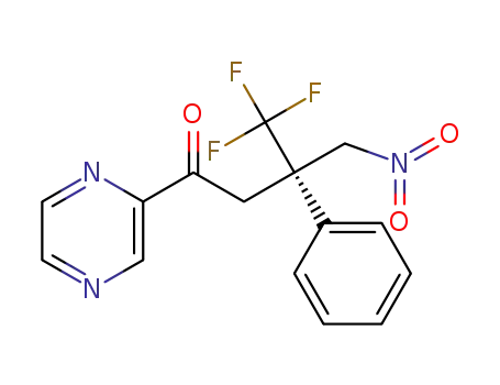 (S)-4,4,4-trifluoro-3-(nitromethyl)-3-phenyl-1-(pyrazin-2-yl)butan-1-one