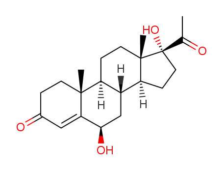 Molecular Structure of 604-03-5 (6β,17α-Dihydroxyprogesterone)
