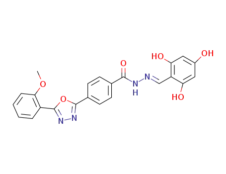 N’-(2,4,6-trihydroxybenzylidene)-4-(5-(2-methoxyphenyl)-1,3,4-oxadiazol-2yl)benzohydrazide