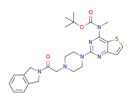 tert-butyl 2-(4-(2-(isoindolin-2-yl)-2-oxoethyl)piperazin-1-yl)thieno[3,2-d]pyrimidin-4-yl(methyl)carbamate
