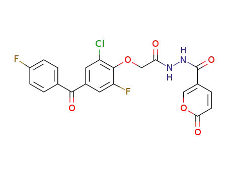 [2-4-(4-fluoro)benzoyl-2-chloro-6-fluorophenoxy]aceto-N-(pyrone-2-one)carbonylhydrazide