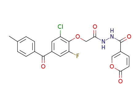[2-4(-4-methyl)benzoyl-2-chloro-6-fluorophenoxy]aceto-N-(pyrone-2-one)carbonylhydrazide