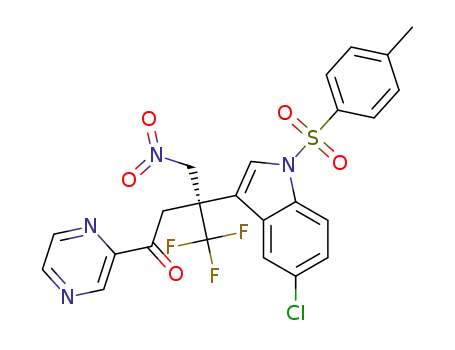 (S)-3-(5-chloro-1-tosyl-1H-indol-3-yl)-4,4,4-trifluoro-3-(nitromethyl)-1-(pyrazin-2-yl)butan-1-one