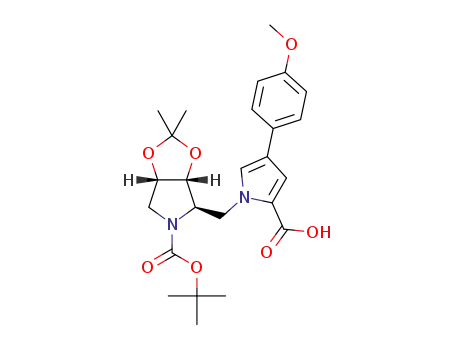1-{[(3aR,4R,6aS)-5-(tert-butoxycarbonyl)-2,2-dimethyltetrahydro-4H-[1,3]dioxolo[4,5-c]pyrrol-4-yl]methyl}-4-(4-methoxyphenyl)-1H-pyrrole-2-carboxylic acid