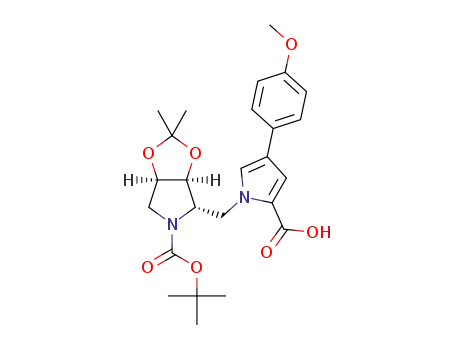 1-{[(3aS,4S,6aR)-5-(tert-butoxycarbonyl)-2,2-dimethyltetrahydro-4H-[1,3]dioxolo[4,5-c]pyrrol-4-yl]methyl}-4-(4-methoxyphenyl)-1H-pyrrole-2-carboxylic acid