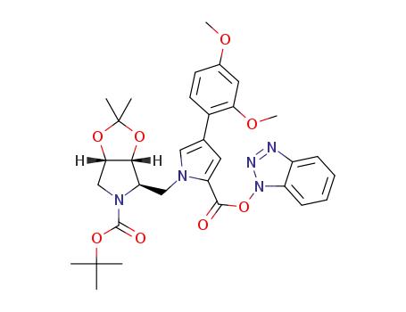 tert-butyl (3aR,4R,6aS)-4-{[2-{[(1H-benzo[d][1,2,3]triazol-1-yl)oxy]carbonyl}-4-(2,4-dimethoxyphenyl)-1H-pyrrol-1-yl]methyl}-2,2-dimethyltetrahydro-5H-[1,3]dioxolo[4,5-c]pyrrole-5-carboxylate