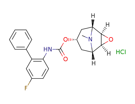 (1R,2R,4S,5S,7s,9r)-7-(((5-fluorobiphenyl-2-yl)carbamoyl)oxy)-9-methyl-3-oxa-9-azatricyclo[3.3.1.02,4]nonan-9-ium chloride