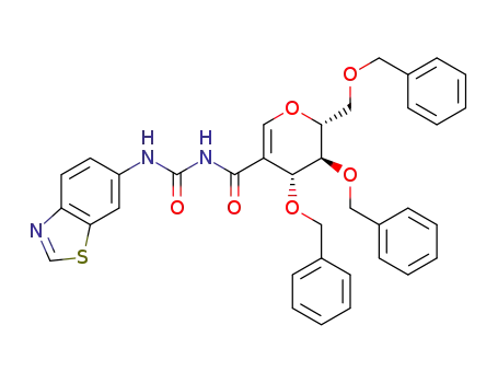 (2R,3S,4R)-N-(benzo[d]thiazol-6-ylcarbamoyl)-3,4-bis(benzyloxy)-2-((benzyloxy)methyl)-3,4-dihydro-2H-pyran-5-carboxamide
