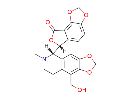 6-(9'-hydroxymethyl-6'-methyl-5',6',7',8'-tetrahydro-1',3'-dioxolo<4,5-g>isoquinolin-5'-yl)furo<3,4-e>-1,3-benzodioxol-8(6H)-one